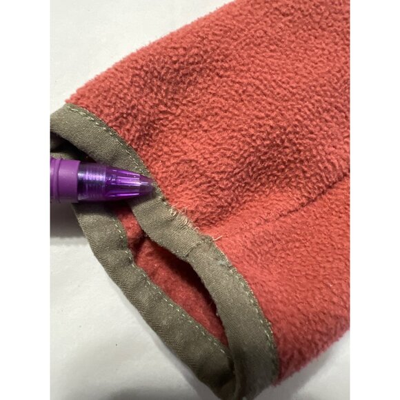 Columbia Colorblock Two-Tone Red & Orange Front Fleece Pullover S - Picture 9 of 10